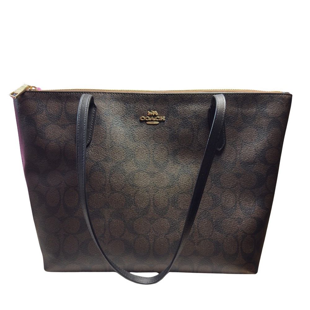 Coach Signature Brown and Black Tote